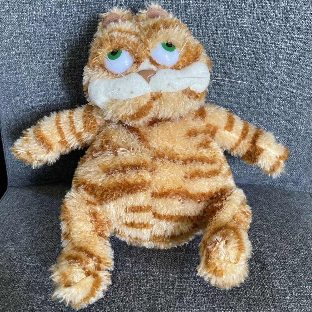 Fei‎ Mao Orange Tabby Kitty Cat Plush Striped Whiskers Green Eyes 10" Stuffed